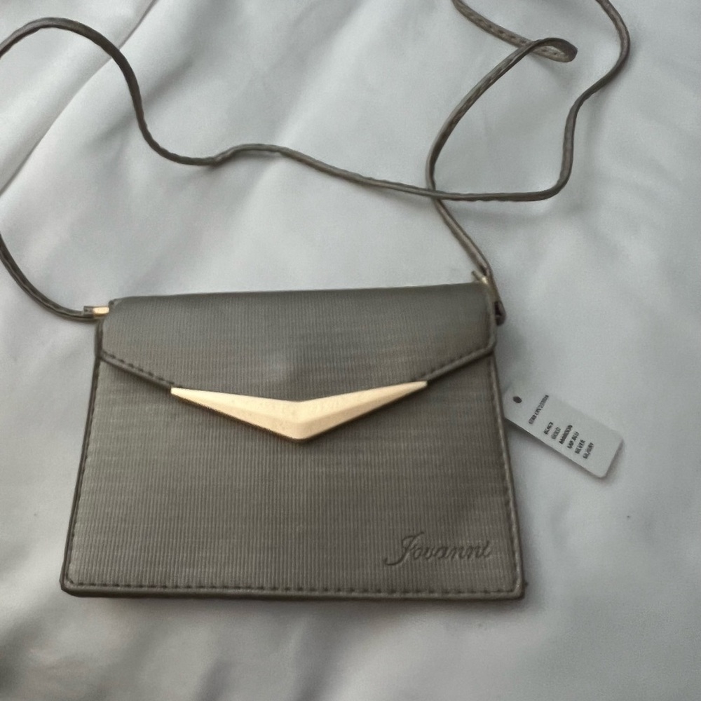 Simple mini evening bag with tag